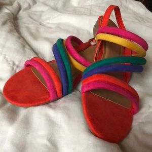 NEVER WORN: SO Multicolor/Rainbow Sandals